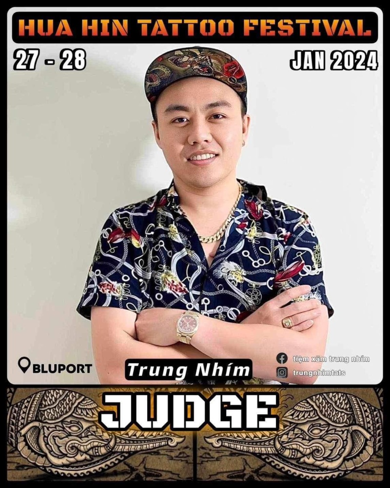 Huahin Tattoo Festival 2024 Judge Trung Nhím Tattoo