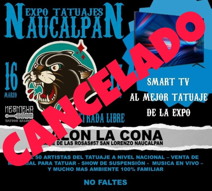 Expo Tatuajes Naucalpan #14 (Cancelled) 16 March 2024