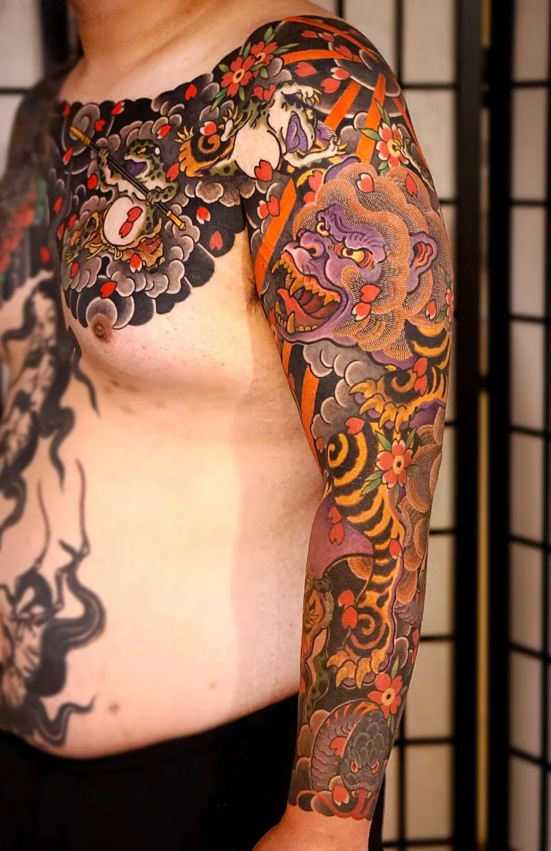 Arm sleeve japanese gorilla done by Uncle Baki (1)