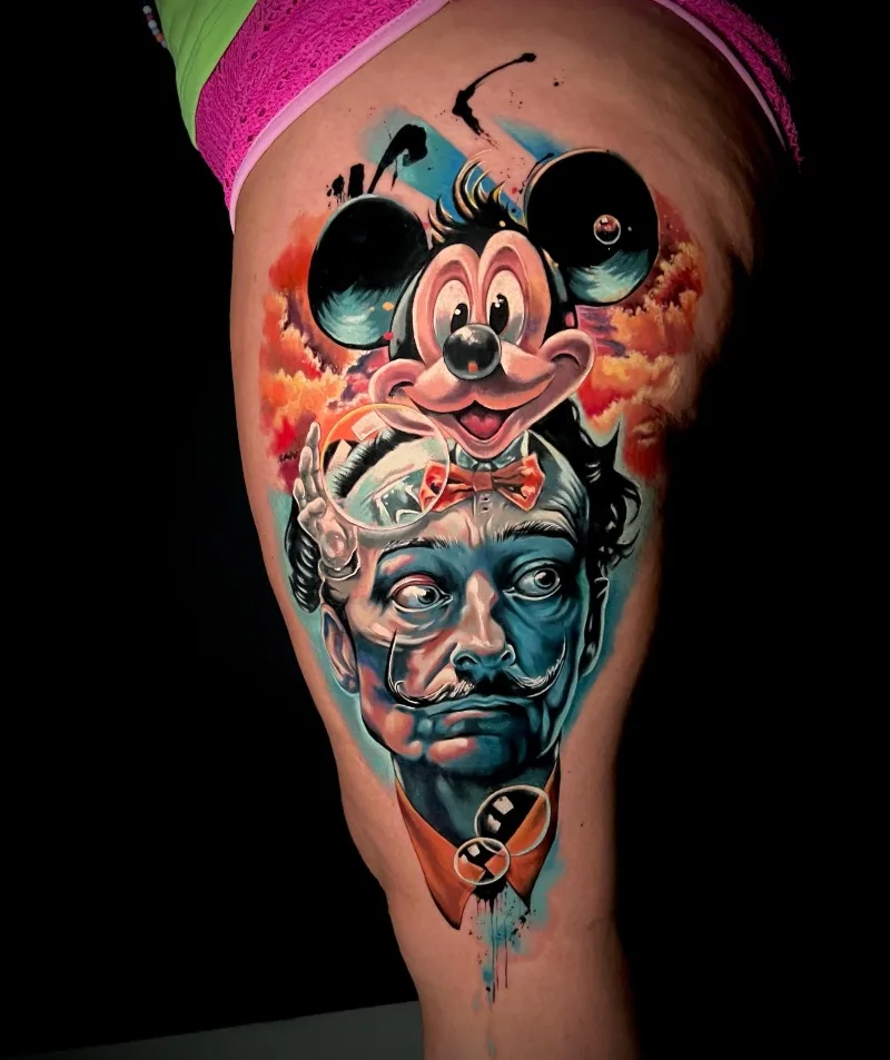 Salvadore Dali and Mickey Mouse done by Ina Lutaric (1)