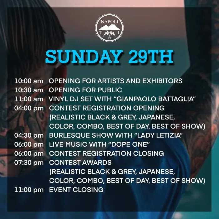 Napoli Tattoo Art International 2024 Programs Sunday