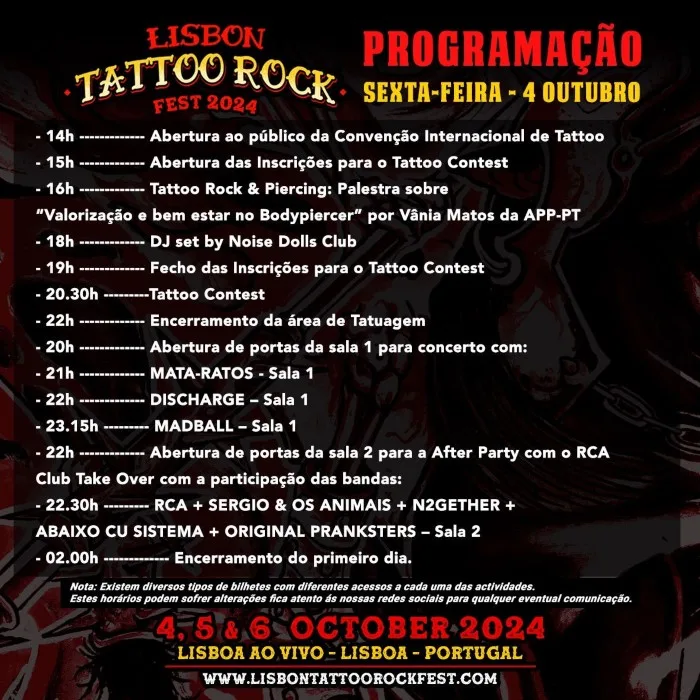 Lisbon Tattoo Rock Fest 2024 FRIDAY
