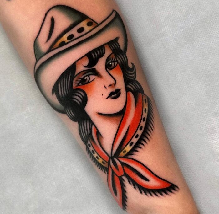 Hudson Mateus tattoo cowboy woman
