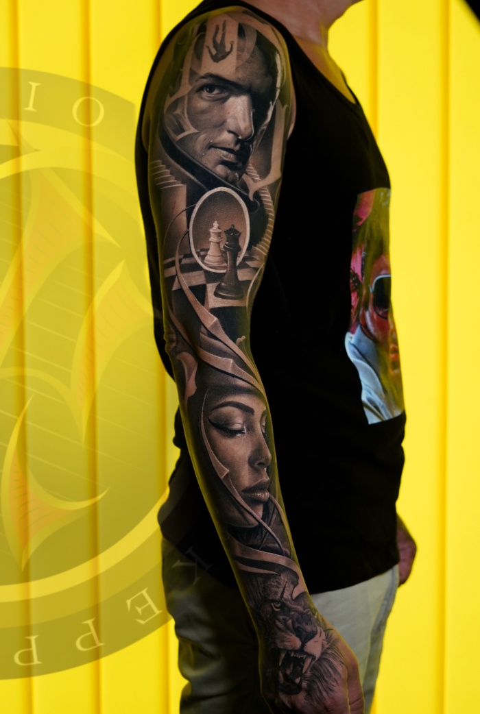 Igor Colovic full arm Tattoo