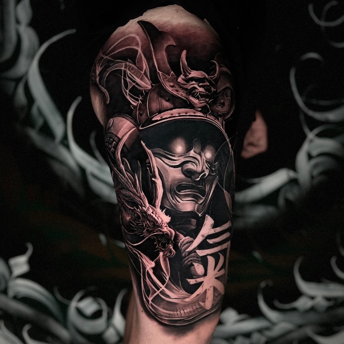 Lucas Black & Grey tattoo