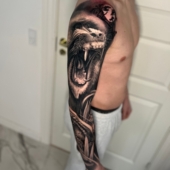 Lucas Black and Grey Tattoo