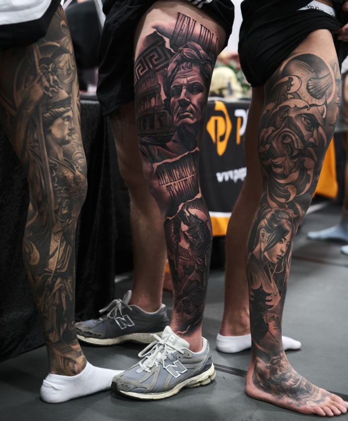 Lucas full legs tattoo