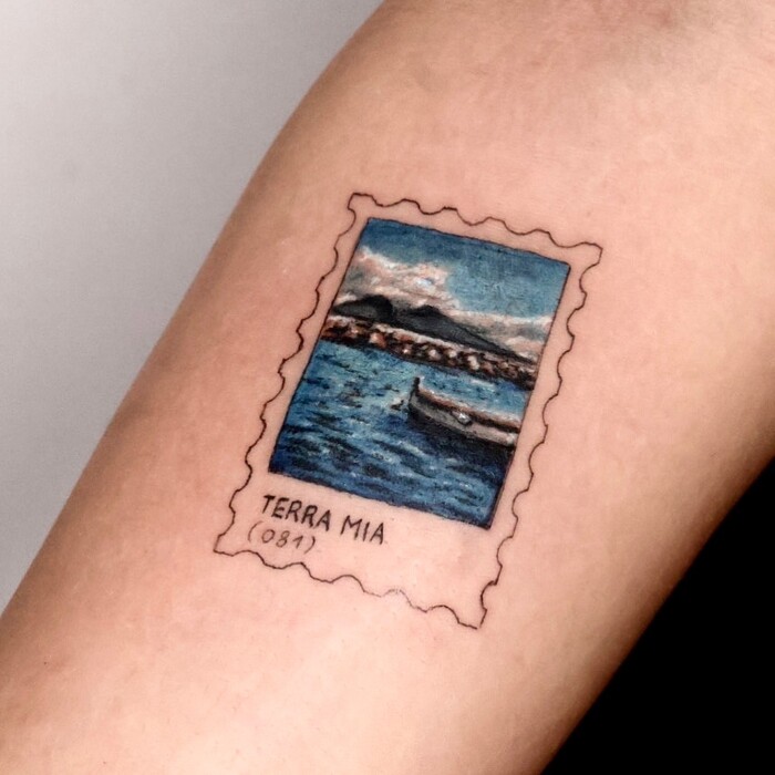 Carmine Abblasio • Crafting The Art of Miniature Tattoos Carmine Abblasio stamp tattoo