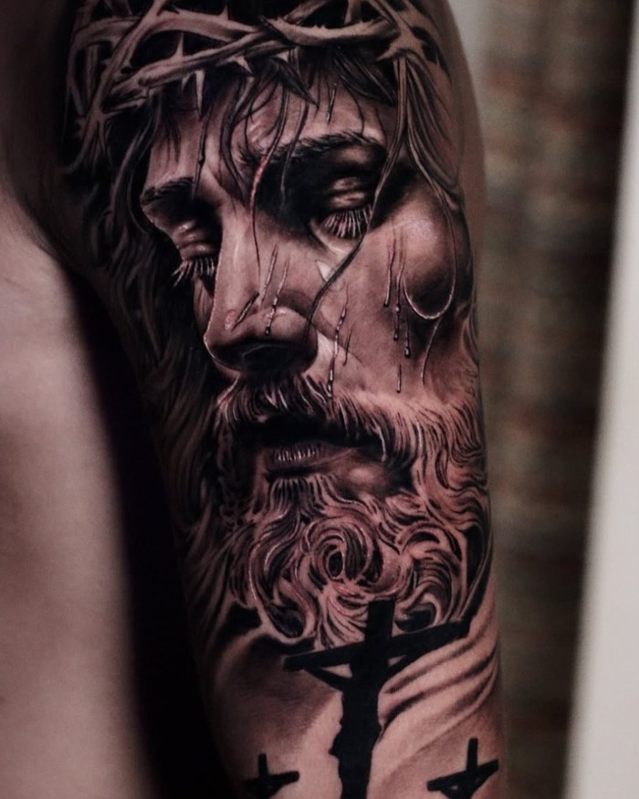 Nicolas Suarez Jesus tattoo