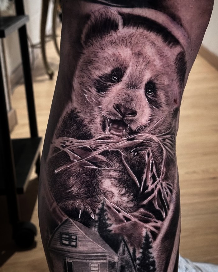 Nicolas Suarez panda tattoo