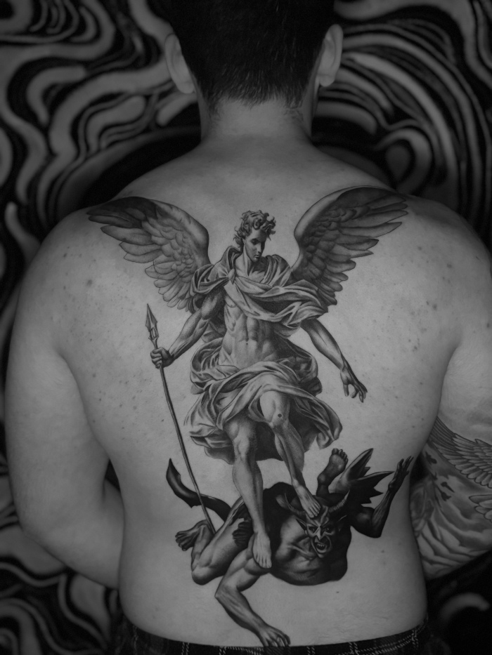 Maria Interview Angel tattoo