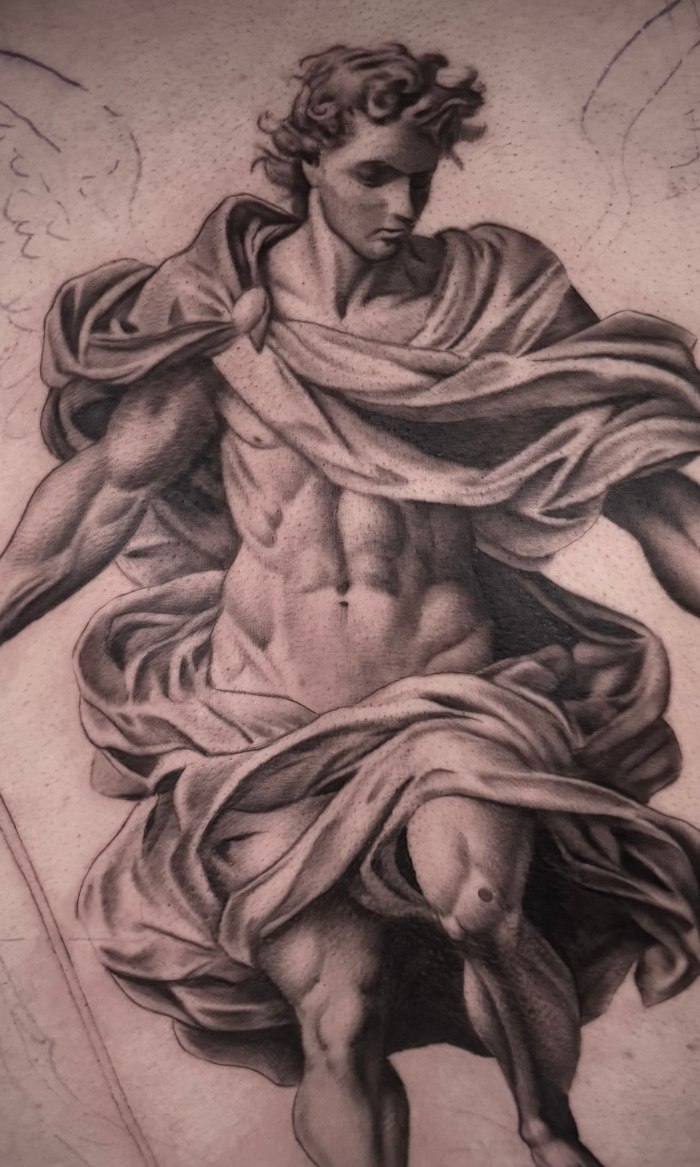 Maria Interview Angle tattoo