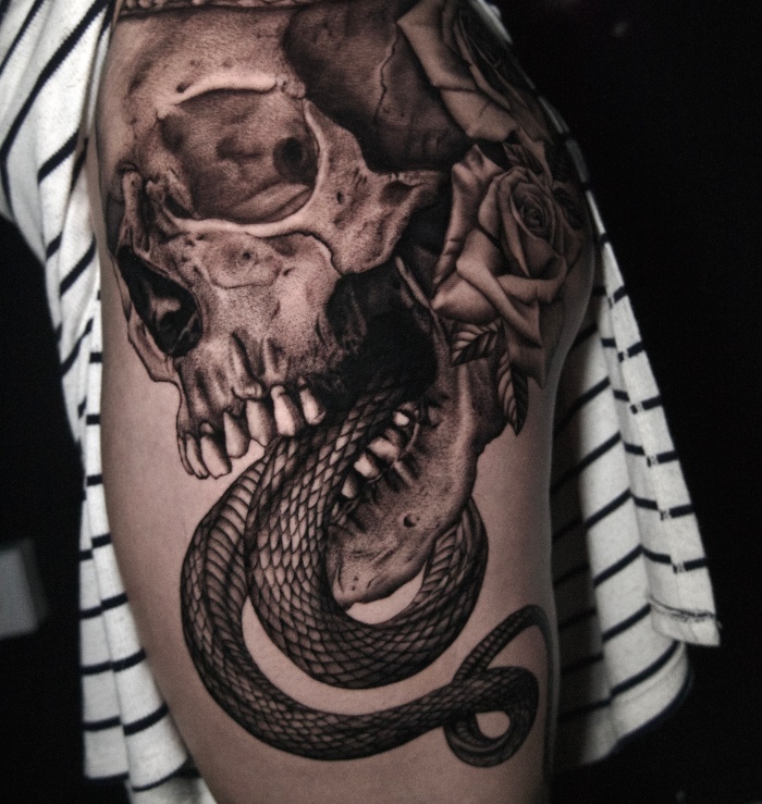 Maria Interview skull tattoo