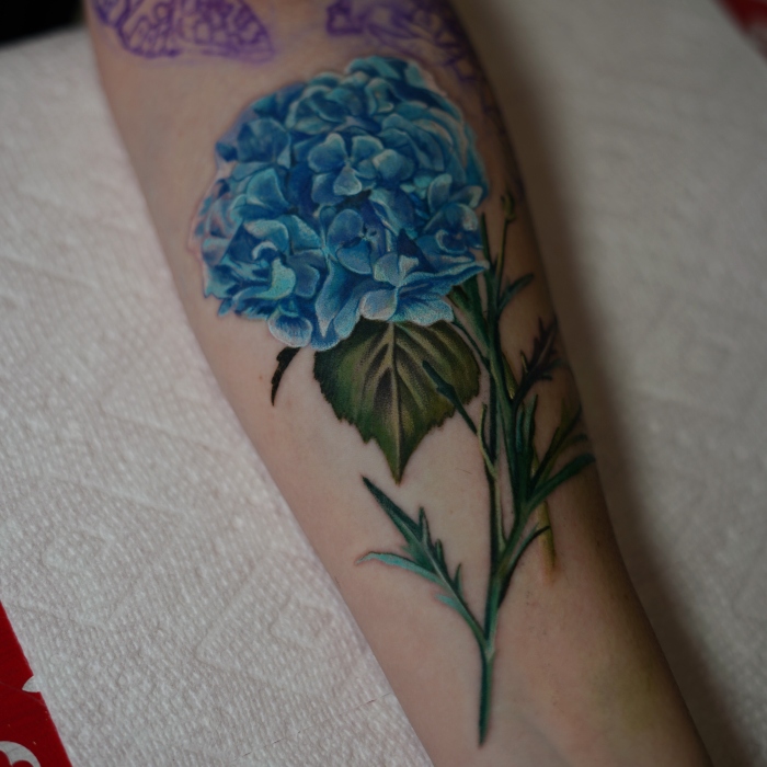 Silvia Silverio Interview Hydrangea Flower tattoo