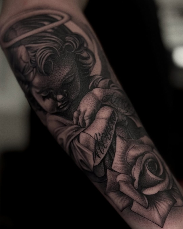 Pronto Interview angel tattoo