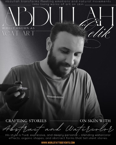 Abdullah Çelik • Crafting Stories on Skin with Abstract and Watercolor Ink