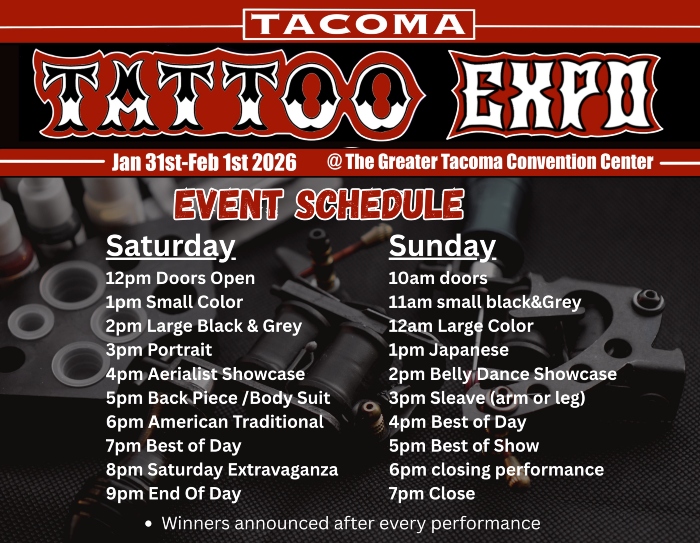 Tacoma Tattoo Expo 2026 31 January 2026