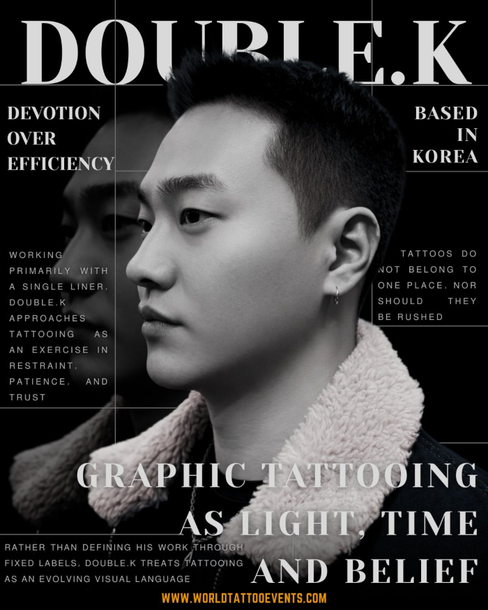 Double.K • Devotion Over Efficiency: Graphic Tattooing as Light, Time, and Belief Double.K • Devotion Over Efficiency: Graphic Tattooing as Light, Time, and Belief 26 January 2026