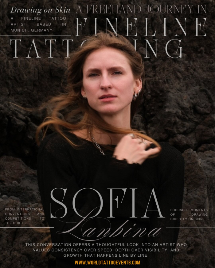 Sofia Lanbina • Drawing on Skin, A Freehand Journey in Fineline Tattooing 2 January 2026