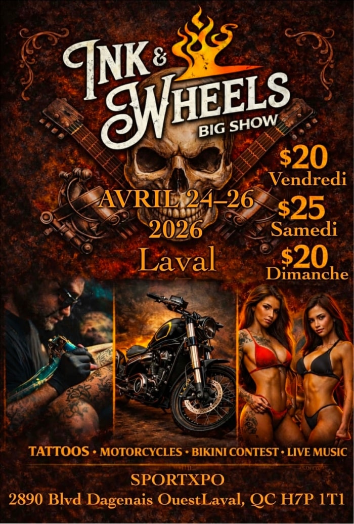 Ink & Wheels Big Show Laval 24 April 2026