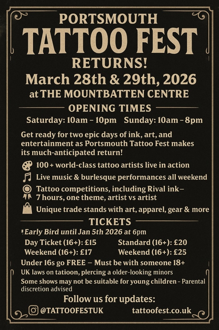 Portsmouth Tattoo Fest (2026) Portsmouth Tattoo Fest (2026) 28 March 2026
