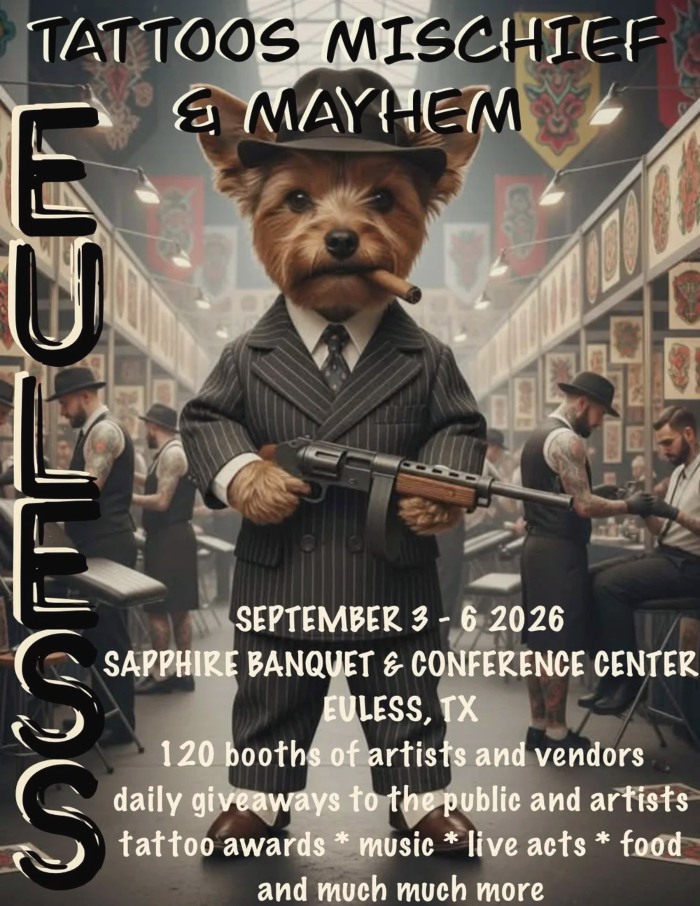 Tattoos Mischief & Mayhem Euless (2026) 3 September 2026